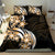 Plumeria Tribal Tattoo Bedding Set Gold Polynesian Pattern