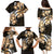 Plumeria Tribal Tattoo Family Matching Puletasi and Hawaiian Shirt Gold Polynesian Pattern