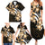 Plumeria Tribal Tattoo Family Matching Summer Maxi Dress and Hawaiian Shirt Gold Polynesian Pattern