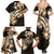 Plumeria Tribal Tattoo Family Matching Summer Maxi Dress and Hawaiian Shirt Gold Polynesian Pattern