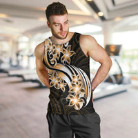 Plumeria Tribal Tattoo Men Tank Top Gold Polynesian Pattern LT9 Gold - Polynesian Pride