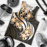 Plumeria Tribal Tattoo Men Tank Top Gold Polynesian Pattern LT9 - Polynesian Pride