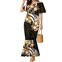 Plumeria Tribal Tattoo Mermaid Dress Gold Polynesian Pattern LT9 Women Gold - Polynesian Pride