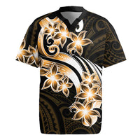 Plumeria Tribal Tattoo Rugby Jersey Gold Polynesian Pattern LT9 Gold - Polynesian Pride