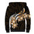 Plumeria Tribal Tattoo Sherpa Hoodie Gold Polynesian Pattern