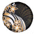 Plumeria Tribal Tattoo Spare Tire Cover Gold Polynesian Pattern