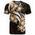 Plumeria Tribal Tattoo T Shirt Gold Polynesian Pattern