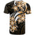 Plumeria Tribal Tattoo T Shirt Gold Polynesian Pattern