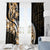 Plumeria Tribal Tattoo Window Curtain Gold Polynesian Pattern