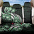 Plumeria Tribal Tattoo Back Car Seat Cover Green Polynesian Pattern