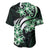 Plumeria Tribal Tattoo Baseball Jersey Green Polynesian Pattern