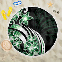 Plumeria Tribal Tattoo Beach Blanket Green Polynesian Pattern LT9 One Size 150cm Green - Polynesian Pride