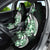 Plumeria Tribal Tattoo Car Seat Cover Green Polynesian Pattern