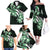 Plumeria Tribal Tattoo Family Matching Off The Shoulder Long Sleeve Dress and Hawaiian Shirt Green Polynesian Pattern