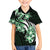 Plumeria Tribal Tattoo Family Matching Off The Shoulder Long Sleeve Dress and Hawaiian Shirt Green Polynesian Pattern