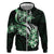 Plumeria Tribal Tattoo Hoodie Green Polynesian Pattern