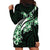 Plumeria Tribal Tattoo Hoodie Dress Green Polynesian Pattern