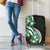 Plumeria Tribal Tattoo Luggage Cover Green Polynesian Pattern