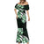 Plumeria Tribal Tattoo Mermaid Dress Green Polynesian Pattern