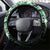 Plumeria Tribal Tattoo Steering Wheel Cover Green Polynesian Pattern