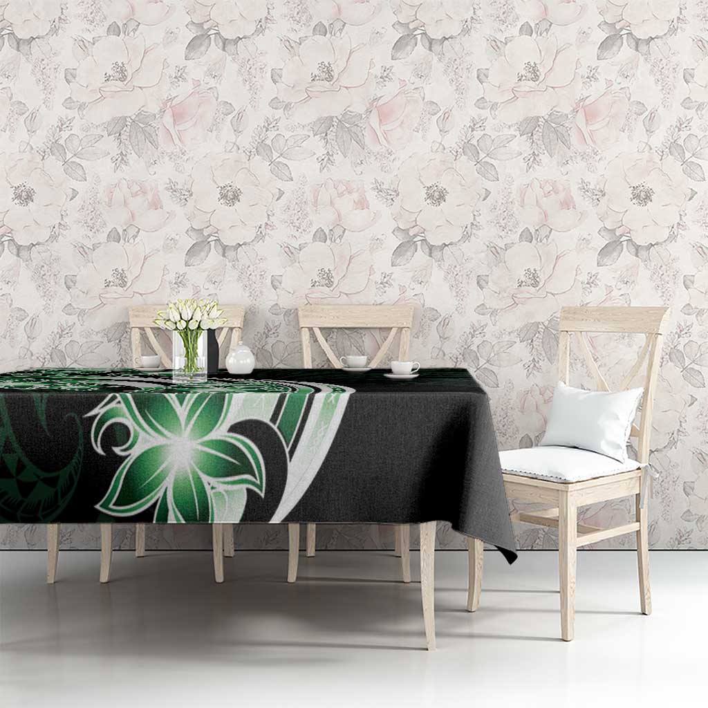 Plumeria Tribal Tattoo Tablecloth Green Polynesian Pattern LT9 - Polynesian Pride