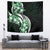 Plumeria Tribal Tattoo Tapestry Green Polynesian Pattern