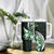 Plumeria Tribal Tattoo Tumbler With Handle Green Polynesian Pattern