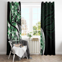 Plumeria Tribal Tattoo Window Curtain Green Polynesian Pattern LT9 - Polynesian Pride