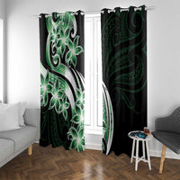 Plumeria Tribal Tattoo Window Curtain Green Polynesian Pattern LT9 With Grommets Green - Polynesian Pride