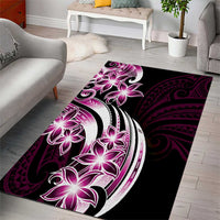 Plumeria Tribal Tattoo Area Rug Pink Polynesian Pattern LT9 - Polynesian Pride