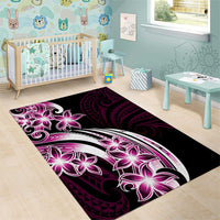 Plumeria Tribal Tattoo Area Rug Pink Polynesian Pattern LT9 - Polynesian Pride