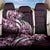 Plumeria Tribal Tattoo Back Car Seat Cover Pink Polynesian Pattern