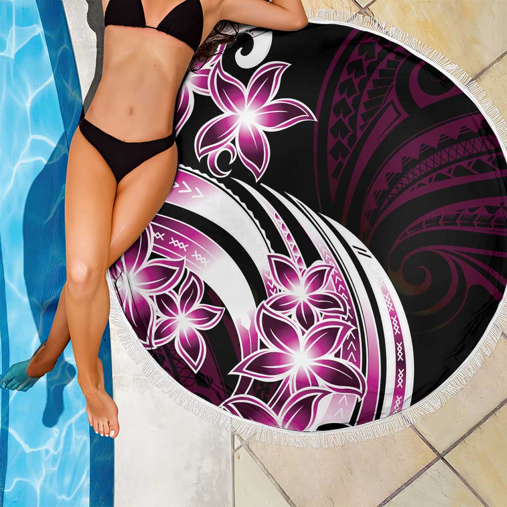 Plumeria Tribal Tattoo Beach Blanket Pink Polynesian Pattern LT9 - Polynesian Pride