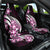 Plumeria Tribal Tattoo Car Seat Cover Pink Polynesian Pattern