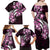 Plumeria Tribal Tattoo Family Matching Off Shoulder Maxi Dress and Hawaiian Shirt Pink Polynesian Pattern