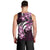 Plumeria Tribal Tattoo Men Tank Top Pink Polynesian Pattern