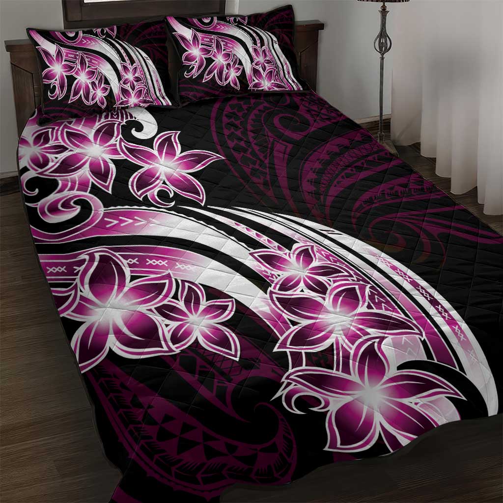 Plumeria Tribal Tattoo Quilt Bed Set Pink Polynesian Pattern LT9 Pink - Polynesian Pride