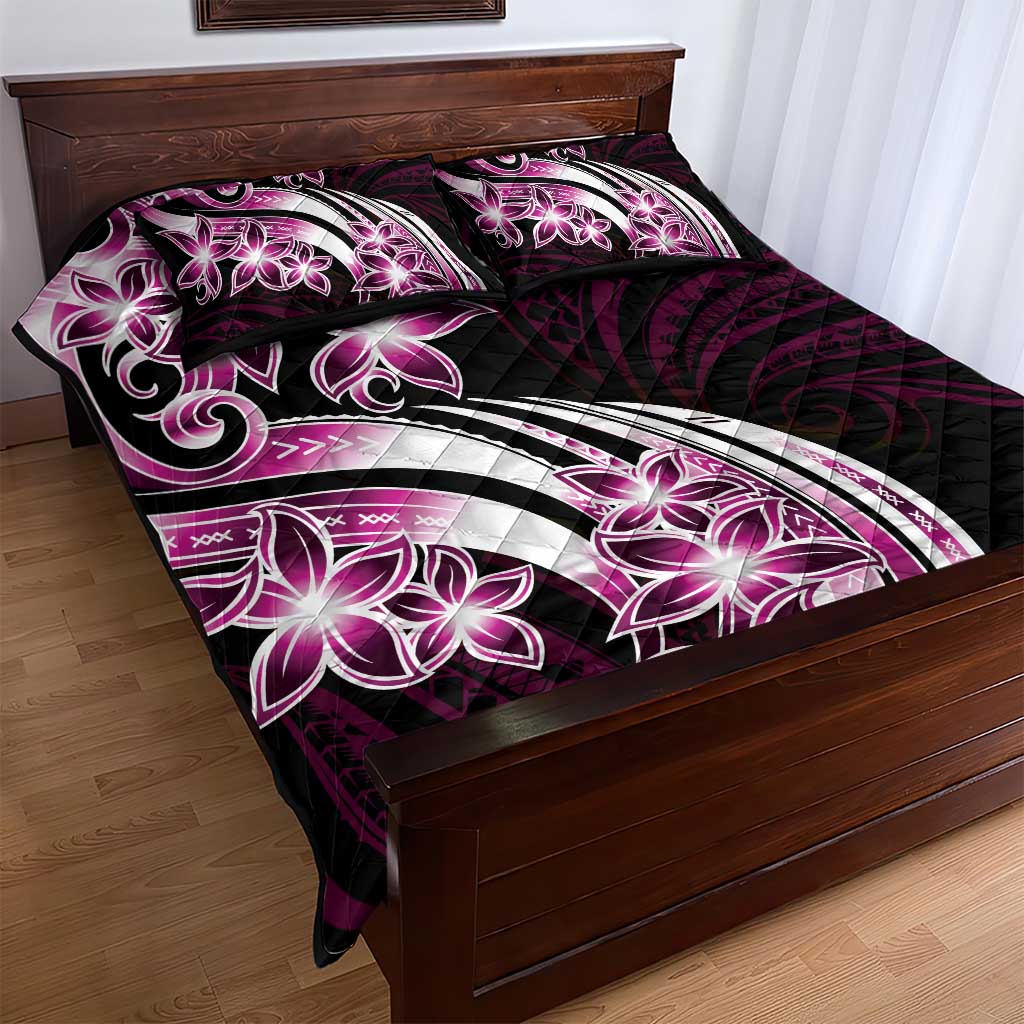 Plumeria Tribal Tattoo Quilt Bed Set Pink Polynesian Pattern LT9 - Polynesian Pride