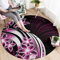 Plumeria Tribal Tattoo Round Carpet Pink Polynesian Pattern LT9 - Polynesian Pride