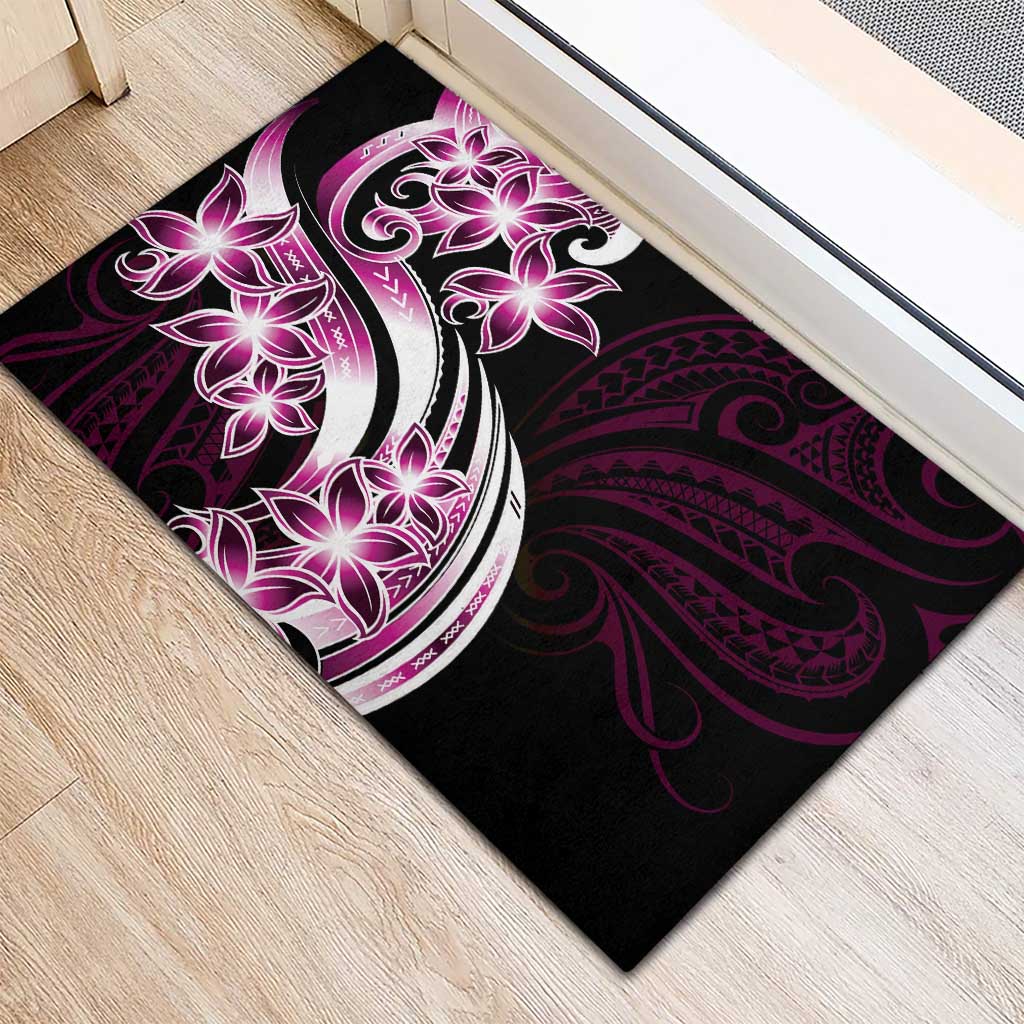 Plumeria Tribal Tattoo Rubber Doormat Pink Polynesian Pattern LT9 - Polynesian Pride