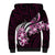 Plumeria Tribal Tattoo Sherpa Hoodie Pink Polynesian Pattern