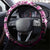 Plumeria Tribal Tattoo Steering Wheel Cover Pink Polynesian Pattern