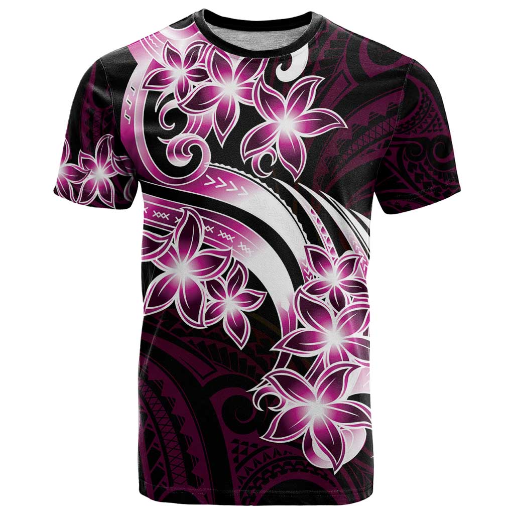 Plumeria Tribal Tattoo T Shirt Pink Polynesian Pattern LT9 Pink - Polynesian Pride