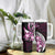 Plumeria Tribal Tattoo Tumbler With Handle Pink Polynesian Pattern