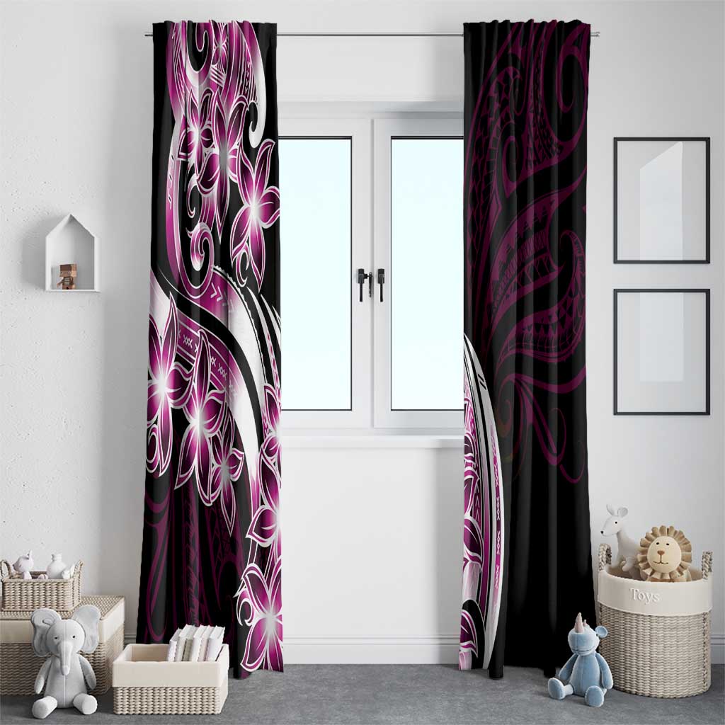 Plumeria Tribal Tattoo Window Curtain Pink Polynesian Pattern LT9 - Polynesian Pride