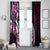 Plumeria Tribal Tattoo Window Curtain Pink Polynesian Pattern