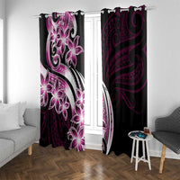 Plumeria Tribal Tattoo Window Curtain Pink Polynesian Pattern LT9 With Grommets Pink - Polynesian Pride