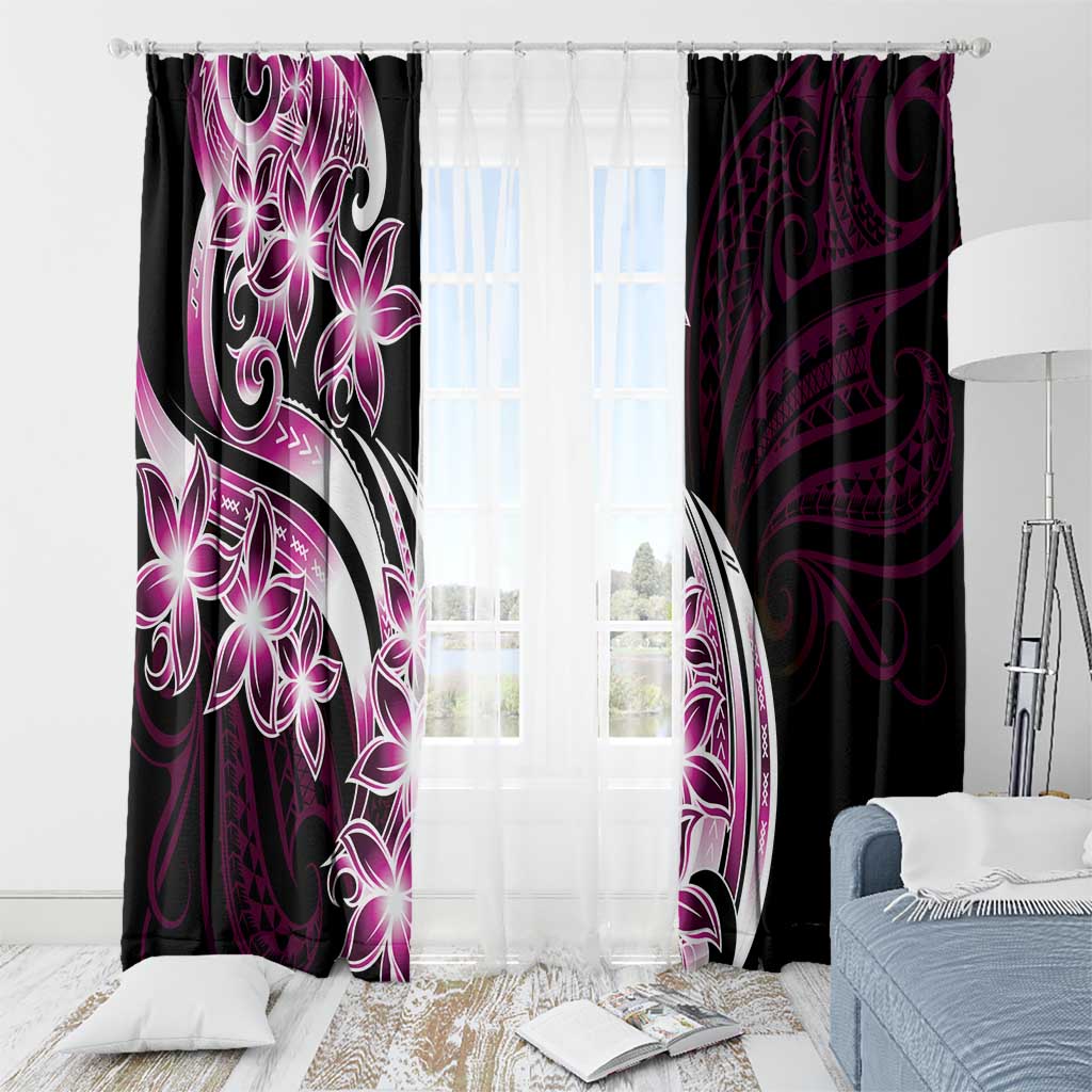 Plumeria Tribal Tattoo Window Curtain Pink Polynesian Pattern LT9 - Polynesian Pride
