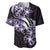 Plumeria Tribal Tattoo Baseball Jersey Purple Polynesian Pattern