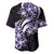 Plumeria Tribal Tattoo Baseball Jersey Purple Polynesian Pattern